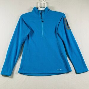 Eddie Bauer Polartec Pullover Fleece Women 1/4 Zip Active Sweatshirt Blue Size S